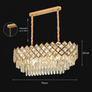 Candelabru Cristal VECTORIA Supremo, 10xE14, 75x39cm, Auriu, Inaltime Reglabila, Metal si Cristal