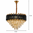 Candelabru Cristal VERSAILLES Eleganza 8x E14, Diametru 50cm, Negru, Auriu Lucios, Inaltime Reglabila