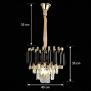 Candelabru Cristal VERSAILLES Nobile 5xE14, Diametru 40cm, Auriu Lucios si Negru
