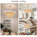 Candelabru Cristal VERSAILLES Supremo 12xE14, Diametru 80cm, Auriu Lucios si Alb, Inaltime Reglabila