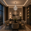 Candelabru Cristal WINDSOR Grande Supremo 14xE14, Diametru 60X90cm, Crom Lucios, Inaltime Reglabila
