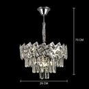 Candelabru Cristal WINDSOR Petito 3xE14, Diametru 29cm, Crom Lucios, Inaltime Reglabila