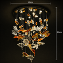 Candelabru LED Cristal ESIK Magno, 63W, Lumina Rece/Calda/Neutra, Metal si Sticla, Auriu