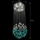 Candelabru LED Cristal OSKEMEN Eleganza, 42W, Lumina Rece/Calda/Neutra, Metal si Sticla, Verde