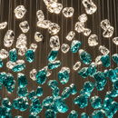 Candelabru LED Cristal OSKEMEN Magno, 56W, Lumina Rece/Calda/Neutra, Metal si Sticla, Verde