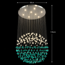 Candelabru LED Cristal OSKEMEN Magno, 56W, Lumina Rece/Calda/Neutra, Metal si Sticla, Verde