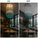 Candelabru LED Cristal OSKEMEN Supremo, 63W, Lumina Rece/Calda/Neutra, Metal si Sticla, Verde