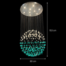 Candelabru LED Cristal OSKEMEN Supremo, 63W, Lumina Rece/Calda/Neutra, Metal si Sticla, Verde