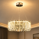 Candelabru LED Cristal TURKMENABAT Eleganza, Ø48cm, 27W, Lumina Rece/Calda/Neutra, Metal si Cristal, Crom Lucios, Inaltime Reglabila