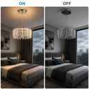 Candelabru LED Cristal TURKMENABAT Magno, Ø58cm, 35W, Lumina Rece/Calda/Neutra, Metal si Cristal, Crom Lucios, Inaltime Reglabila