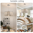 Candelabru LED Cristal TURKMENABAT Magno, Ø58cm, 35W, Lumina Rece/Calda/Neutra, Metal si Cristal, Crom Lucios, Inaltime Reglabila
