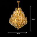 Candelabru Cristal TIER Regalis 21xE14, D80 cm, Auriu, Inaltime Reglabila, Metal si Cristal Candelabre Cristal Default Title Alessandro Design