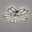 Lustra LED Ventilator ANEMO cu Telecomanda, 30W, D61cm, Lumina Rece/Neutra/Calda, Metal si Plastic, Negru