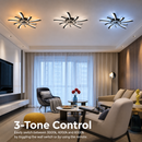 Lustra LED Ventilator VIRTULA cu Telecomanda, 29W, D77cm, Lumina Rece/Neutra/Calda, Metal si Plastic, Alb