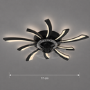 Lustra LED Ventilator VIRTULA cu Telecomanda, 29W, D77cm, Lumina Rece/Neutra/Calda, Metal si Plastic, Negru