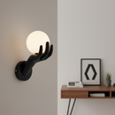 Aplica LED Decorativa MANO, 15x30cm, 1xG9, Sticla si Resina, Negru