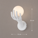 Aplica LED Decorativa MANO, 15x30cm, 1xG9, Sticla si Resina, Alb