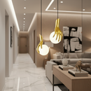 Aplica LED Decorativa MANOS, 13x120cm, 2xG9, Sticla si Resina, Auriu