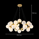 Lustra LOFT Chamber, 25x G9, Alb Auriu, Metal, Inaltime Reglabila, Modern Lustre Moderne Default Title Alessandro Design