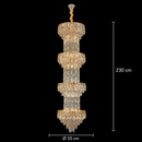 Candelabru Cristal IMPERIUM 45xE14, D55 cm, Auriu, Inaltime Reglabila, Metal si Cristal Candelabre Cristal Default Title Alessandro Design