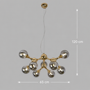 Lustra Suspendata ELEKTRA Altiera, Ø65cm, 9xG9, Auriu, Metal si Sticla