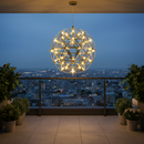 Candelabru Modern LED WELD Petito, 18W, Diametru 30cm, Inaltime Reglabila, Crom Lucios