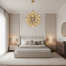 Candelabru Modern LED WELD Nobile, 18W, Lumina Calda 3000K, Diametru 40cm, Inaltime Reglabila, Crom Lucios