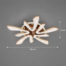 Lustra LED CHARM Magno cu telecomanda si cristal, 68W, Ø59cm, 5 Surse, Lumina Rece/Calda/Neutra, Dimabila, Auriu