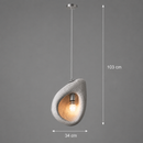 Lustra Moderna FOAMER, 35 cm, Suspendata, 1x E27, Alb, Metal si Spuma, Inaltime Reglabila
