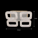 Lustra LED RENATO Nobile cu telecomanda si cristal,  54W, 4 Patrate, Lumina Rece/Calda/Neutra, Dimabila, Alb