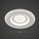 Lustra LED ALAJA, 33W, Diametru 22cm, Lumina Calda/Neutra/Rece, Alb, Metal si Acril
