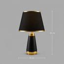 Veioza VZ210BK, 1x E27,Metal si Textil, Negru si Auriu