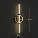 Aplica LED Decorativa CERBOS, 42W, 60cm, Lumina Calda / Neutra/ Rece, Negru, Metal si Acril