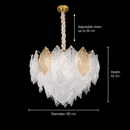 Candelabru Cristal LACE Eleganza 9xE14, Diametru 50cm, Inaltime 36cm, Auriu Lucios, Inaltime Reglabila, Design Elegant Candelabre Cristal Default Title Alessandro Design