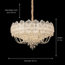 Candelabru Cristal CROWN Eleganza 9xE14, Diametru 50cm, Inaltime 41cm, Auriu Lucios, Inaltime Reglabila, Design Elegant Candelabre Cristal Default Title Alessandro Design