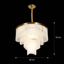 Candelabru Cristal MUNTEAN Magno, 10xE14, D60 cm, Metal si Cristal, Auriu