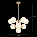Lustra LED si plastic rotomulat ORBS Magno, 54cm, 9xE27, Globuri, Auriu