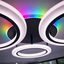 Lustra LED cu telecomanda BETTY 41W, 4 Cercuri, lumina Rece/Calda/Neutra/RGB, Dimabila, Negru