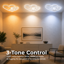 Lustra LED cu telecomanda AMI 48W, 3 Inimi, lumina Rece/Calda/Neutra, Dimabila, Alb Lustre LED cu Telecomanda Default Title Alessandro Design