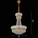 Candelabru Cristal NUVOLA Magno, 15xE14, D60 cm, Auriu, Inaltime Reglabila, Metal si Cristal