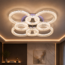 Lustra LED RONDA Regalis cu telecomanda 141W, 8 Cercuri, lumina Rece/Calda/Neutra, Dimabila, Alb