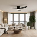 Lustra LED Ventilator VENTIS cu Telecomanda, 21 W, D80cm, Lumina Rece/Neutra/Calda, Metal si Plastic, Negru