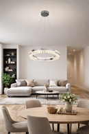 Candelabru LED cu Telecomanda, 60W, POLAR, Diametru 50 cm, Inaltime 120 cm, Lumina Rece/Neutra/Calda, Dimabila, Argintiu, Cristal, Metal Lustre LED cu Telecomanda Default Title Alessandro Design