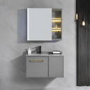 Set Mobilier NOVA pentru Baie, Dulap Lavoar + Dulap Oglinda 60cm, 2 Piese, Gri Mobilier Baie Default Title Alessandro Design