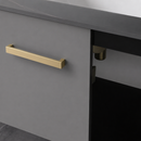 Set Mobilier NOVA pentru Baie , Dulap Lavoar + Dulap Oglinda 80cm, 2 Piese, Gri