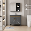 Set Mobilier SIENA pentru Baie ,Dulap Lavoar+Dulap Oglinda 60cm, 2 Piese, Gri si Alb Mobilier Baie Default Title Alessandro Design