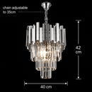 Candelabru Cristal BLOIS Nobile 5xE14, Diametru 40cm, Crom, Inaltime Reglabila Candelabre Cristal Default Title Alessandro Design