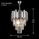 Candelabru Cristal BLOIS Nobile 5xE14, Diametru 40cm, Crom, Inaltime Reglabila Candelabre Cristal Default Title Alessandro Design