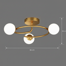 Lustra LED si cristal ORBIT, 66cm, 3xE27, Globuri, Auriu