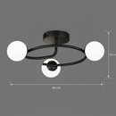 Lustra LED si cristal ORBIT, 66cm, 3xE27, Globuri, Negru